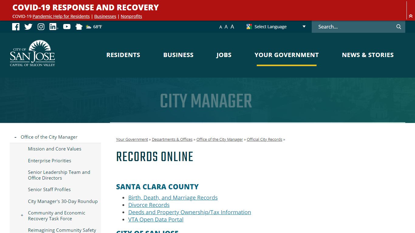 Records Online | City of San Jose